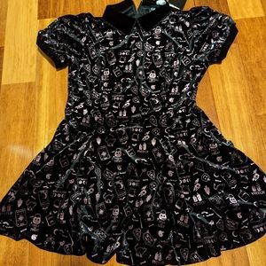 Collectif Halloween Spooky velvet skater dress